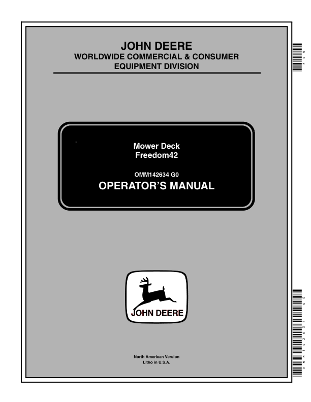 John Deere Freedom42 Mower Deck (011501-) Operator's Manual (OMM142634)