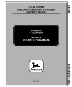 John Deere 44 Inch Piranha Mower Deck (010001-) Operator's Manual (OMM142637)
