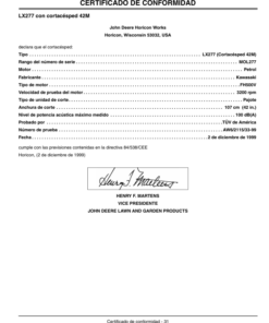 Alternative view of John Deere Freedom42 Mower Deck Operator's Manual (OMM142641)
