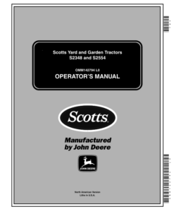 John Deere S2348, S2554 Scotts Yard & Garden Tractors (020001-) Operator's Manual (OMM142794)