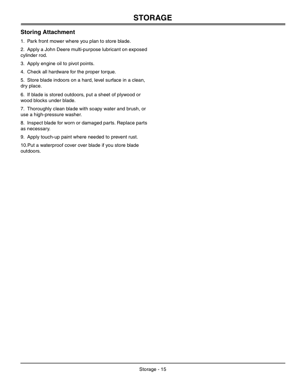 John Deere 54-Inch Front Blade (010001-) Operator's Manual (OMM143554) - Image 2