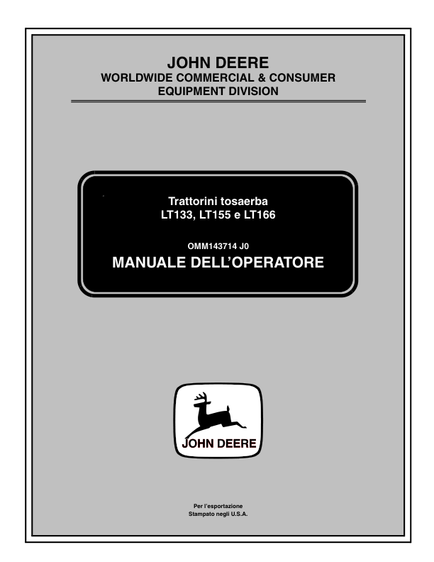 John Deere LT133, LT155 & LT166 Lawn Tractors Export Edition (125001-) Operator's Manual (OMM143714) - Image 3