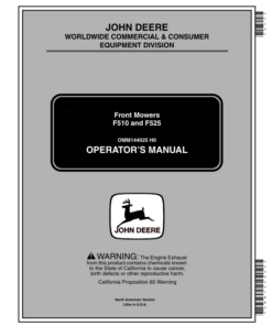 John Deere F510, F525 Front Mowers (120001-) Operator's Manual (OMM144025)