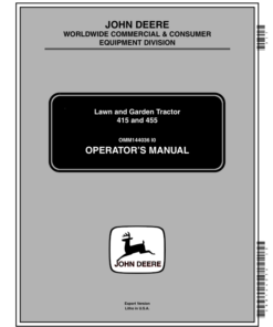 John Deere 415, 455 Lawn & Garden Tractor Operator's Manual (OMM144036)