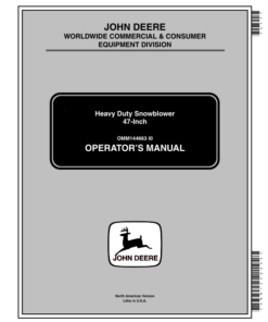 John Deere 1400, 1420, 1435, 1445, 1550 Heavy Duty Snowblower 47-Inch (North America) (010001-) Operator's Manual (OMM144663E)
