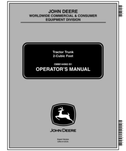 John Deere 2-Cubic Foot Tractor Trunk Operator's Manual (OMM144963)