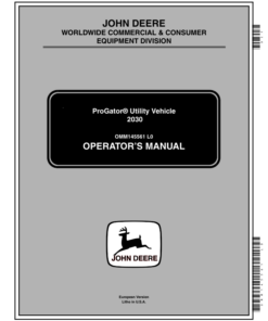 John Deere 2030 ProGator Utility Vehicle (020001-) Operator's Manual (OMM145561)