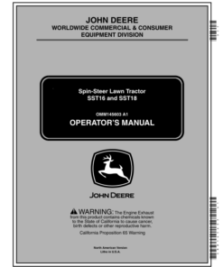 John Deere SST16, SST18 Spin-Steer Lawn Tractor (010001-) Operator's Manual (OMM145603)