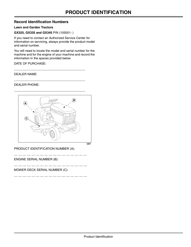 John Deere GX325, GX335 & GX345 Lawn & Garden Tractors Operator's Manual (OMM145728) - Image 2