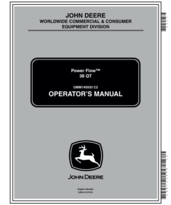John Deere Power Flow 38 QT Operator's Manual (OMM145933)