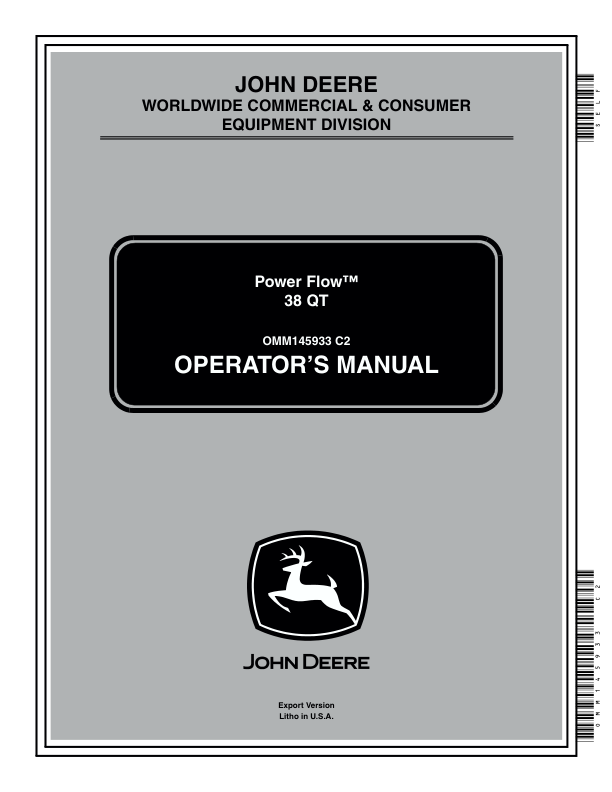 John Deere Power Flow 38 QT Operator's Manual (OMM145933)