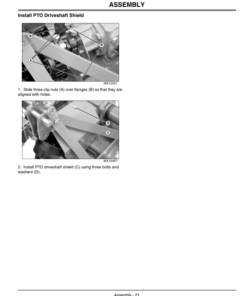 Alternative view of John Deere Tiller for X400/X500 Series Tractors 450 PTO Operator's Manual (OMM146164)