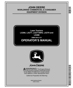 John Deere LX266, LX277, LX277AWS, LX279 & LX288 Lawn Tractors Operator's Manual (OMM146413)