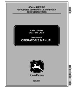 John Deere LX277 & LX279 Lawn Tractors Operator's Manual (OMM146459)