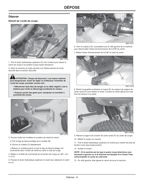 John Deere 48C, 54C, 62C Mower Decks w/o Deck Shields for X400/X500/X700 Operator's Manual (OMM146677) - Image 2