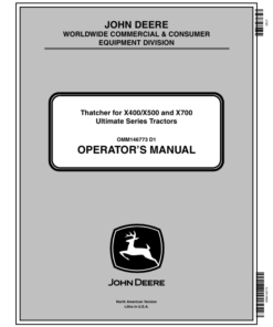 John Deere Thatcher for X400/X500 Series Tractors Operator's Manual (OMM146773)