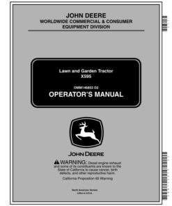 John Deere X595 Lawn & Garden Tractor North American (010001-020224) Operator's Manual (OMM146853)