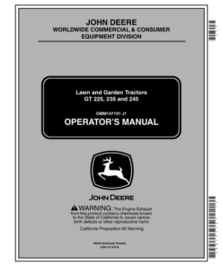 John Deere GT225, 235, 245 Lawn & Garden Tractors (060001-) Operator's Manual (OMM147101)