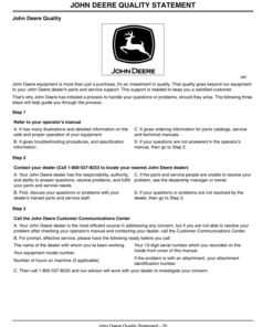 Alternative view of John Deere Front Blade 44-Inch (010001-) Operator's Manual (OMM147226)