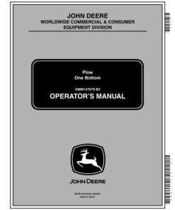 John Deere No. 1 Bottom Plow Operator's Manual (OMM147679)