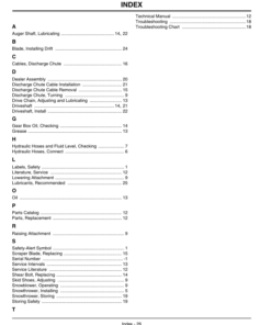 Alternative view of John Deere 47 Inch Snowblower for 2210 CUT (010001-) Operator's Manual (OMM147922)