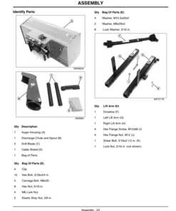 Alternative view of John Deere 60-Inch Heavy Duty Snowblower 1400, 1500 Front Mowers (010001-) Operator's Manual (OMM148318)