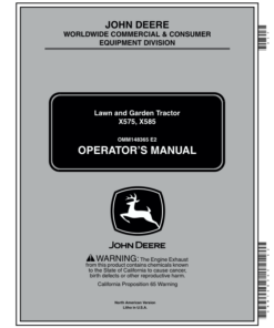 John Deere X575, X585 Lawn & Garden Tractors Operator's Manual (OMM148365)