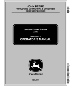 John Deere X495 Lawn & Garden Tractors Export Edition (020831-030000) Operator's Manual (OMM149454)