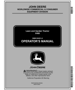 John Deere X495 Lawn & Garden Tractor North America (020831-030000) Operator's Manual (OMM149455)