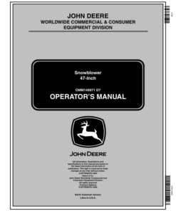John Deere 47 In. Snowblower for X500 Select Series (010001-) Operator's Manual (OMM149971)