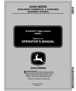 John Deere M-Gator A1 North America (068205-999999) Operator's Manual (OMM150191)