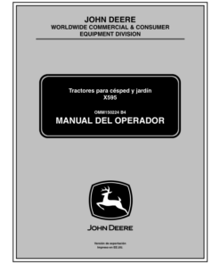 Alternative view of John Deere X595 Lawn & Garden Tractor Export (030001-039999) Operator's Manual (OMM150224)