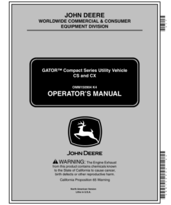 John Deere CS & CX Compact Series Gators Operator's Manual (OMM150904)