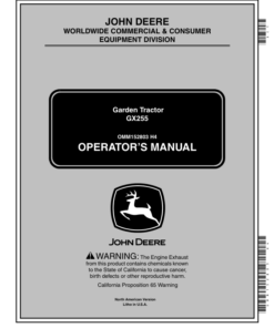 John Deere GX255 Garden Tractor Operator's Manual (OMM152803)