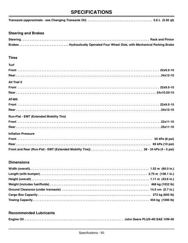 John Deere TX Gator Utility Vehicle North America (001001-030000) Operator's Manual (OMM154965) - Image 2