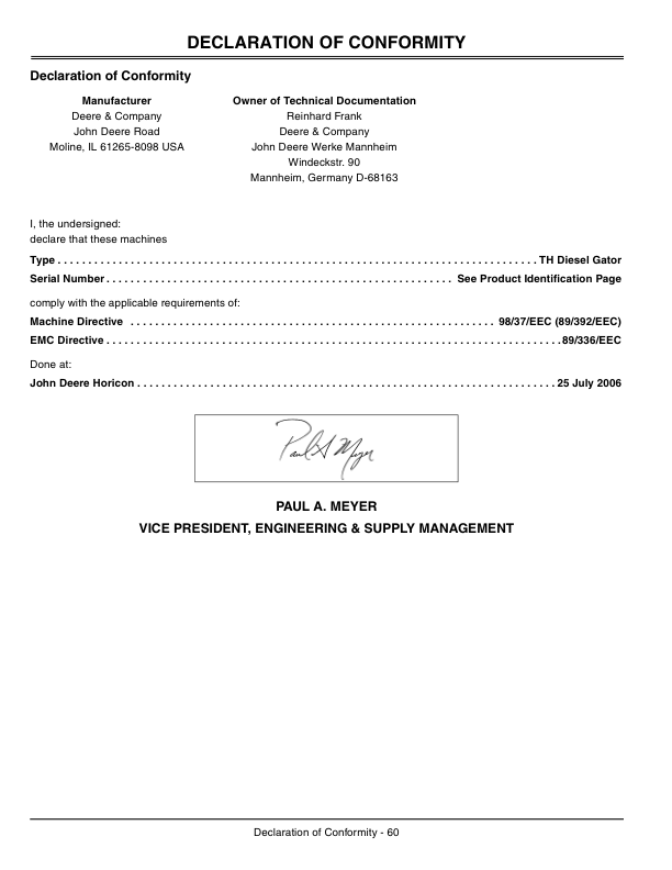 John Deere TH Gator Utility Vehicle (Diesel) Export Edition (001001-050000) Operator's Manual (OMM155603) - Image 4