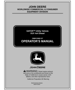 John Deere XUV 4X4 Diesel Gator Utility Vehicle North America (010001-020000) Operator's Manual (OMM155883)