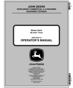 John Deere 60 Inch 7-Iron Mower (010001-) Operator's Manual (OMM156467)