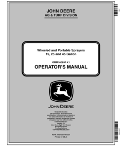 John Deere 15, 25, 45 Gallon Sprayer Operator's Manual (OMM160897)
