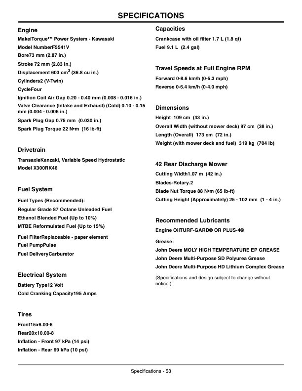 John Deere X300R Select Series Tractors Operator's Manual (OMM161630) - Image 2