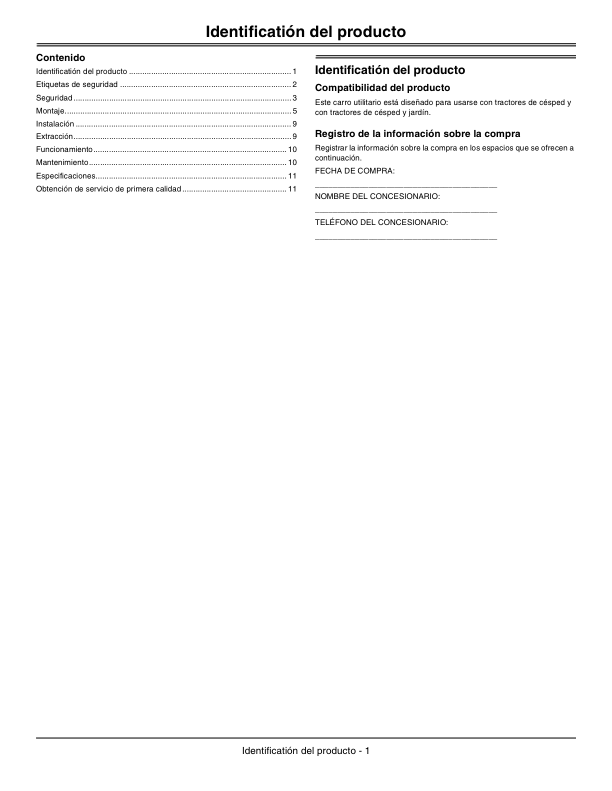 John Deere Utility Cart 7P (NA) Operator's Manual (OMM162147) - Image 2