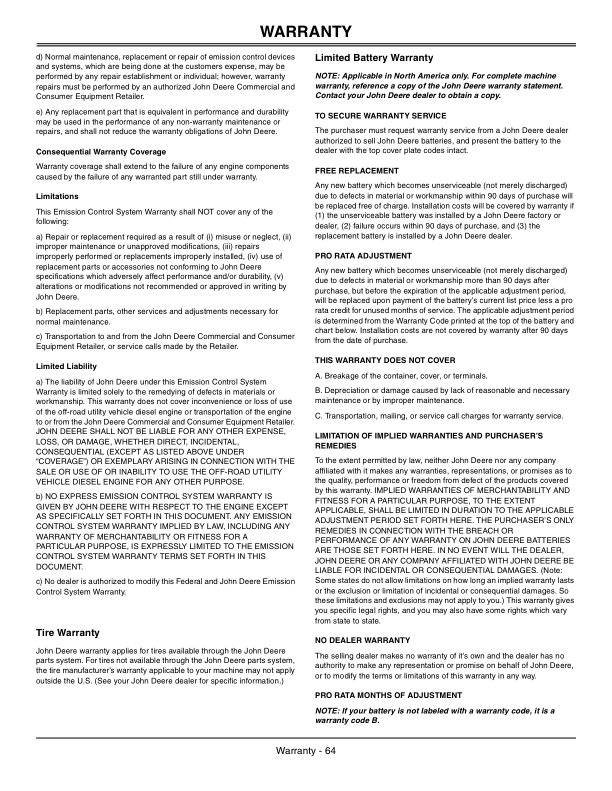 John Deere HPX-4x4 Gator Utility Vehicle Diesel North America (090001-100000) Operator's Manual (OMM163327) - Image 2