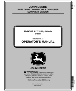 John Deere Utility All Terrain Vehicle (UATV) M-Gator A2 (010001-) Operator's Manual (OMM164366)