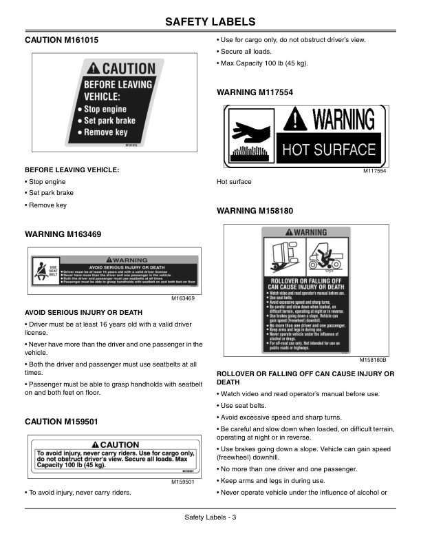 John Deere Utility All Terrain Vehicle (UATV) M-Gator A2 (010001-) Operator's Manual (OMM164366) - Image 2