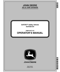 John Deere XUV S4 550 Gator Utility Vehicle Export Edition (010001-030000) Operator's Manual (OMM164573)
