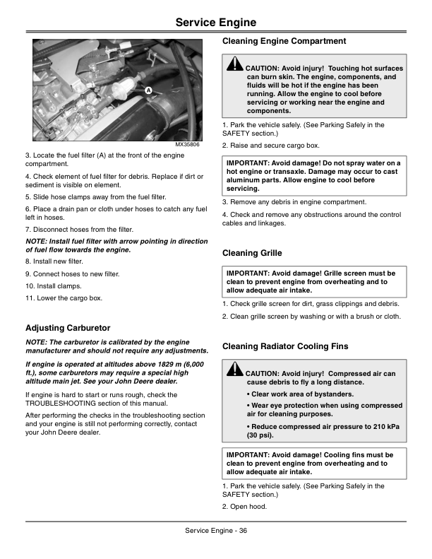 John Deere HPX 4x4 Gator Utility Vehicle Gas North America (100001-110000) Operator's Manual (OMM165107) - Image 2