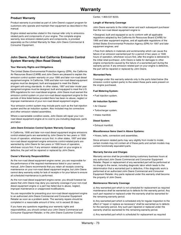 John Deere Utility All Terrain Vehicle (UATV) M-Gator A2 (030001-) Operator's Manual (OMM165325) - Image 2