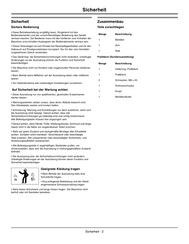 John Deere LP21785, LP22875 Push Spreader X700 Select Series (ENG/GERM/ITAL) Operator's Manual (OMM166617) - Image 2