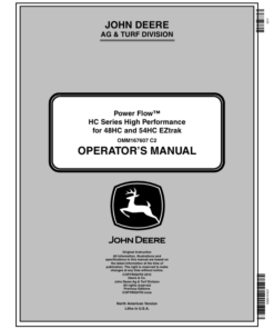 John Deere Power Flow HC Series High Performance for 48HC, 54HC EZtrak (NA) Operator's Manual (OMM167607)