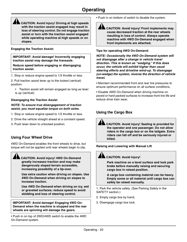 John Deere HPX 4x4 Gator Utility Vehicle Gas North America (110001-120000) Operator's Manual (OMM168323) - Image 2